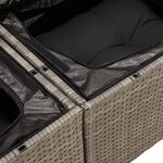 vidaXL Salon de jardin avec coussins 7 Pièces gris résine tressée