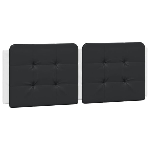 vidaXL Coussin de tête de lit Zadar noir et blanc 140 cm similicuir