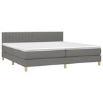 vidaXL Sommier à lattes de lit avec matelas Gris foncé 200x200cm Tissu