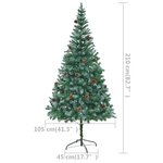 vidaXL Sapin de Noël artificiel pré-éclairé et pommes de pin 210 cm