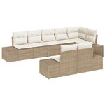 vidaXL Ensemble de canapés de jardin 8 pièces avec coussins  beige  rotin synthétique