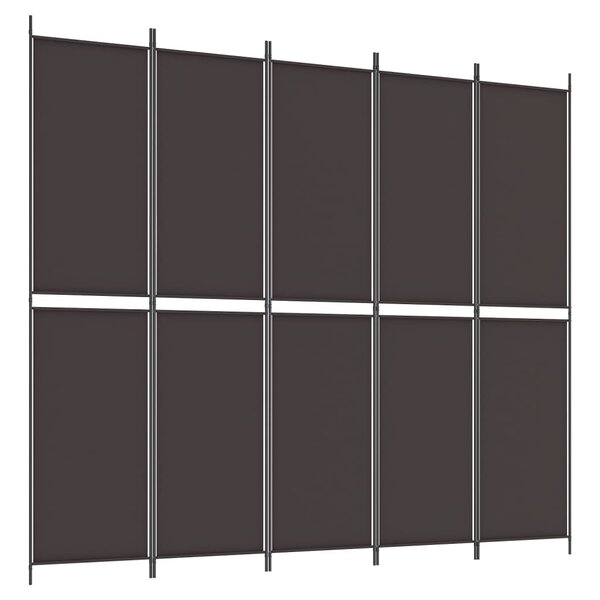vidaXL Cloison de séparation 5 panneaux Marron 250x220 cm Tissu