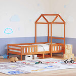 vidaXL Cadre de lit avec toit sans matelas cire marron 90x200 cm