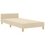 vidaXL Cadre de lit avec tête de lit Crème 90 x 190 cm tissu