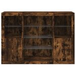 vidaXL Buffets avec lumières LED 3 Pièces chêne fumé bois d'ingénierie