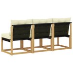 vidaXL 3 Pièce Sofa de milieu extérieur