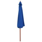 vidaXL Parasol d'extérieur avec mât en bois 350 cm Bleu