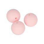 Perle en silicone Ronde 15mm Rose pâle 3 pièces