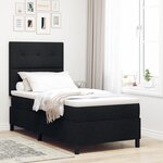 vidaXL Lit à ressorts avec matelas & LED noire 100x200 cm en tissu