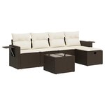 vidaXL Salon de jardin avec coussins 6 Pièces marron résine tressée