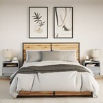 vidaXL Tables de chevet murales avec lumières LED 2 Pièces sonoma gris