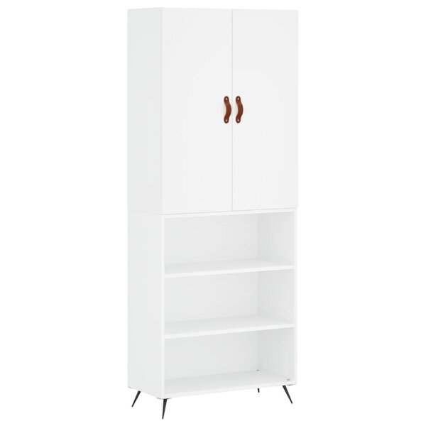 vidaXL Buffet haut Blanc 69 5x34x180 cm Bois d'ingénierie