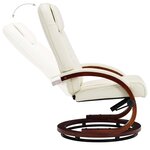 vidaXL Fauteuil inclinable avec repose-pied Blanc cassé Similicuir