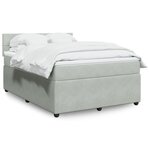vidaXL Sommier à lattes de lit et matelas Gris clair 160x200cm Velours