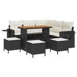 vidaXL Ensemble de canapé de jardin avec coussin 9 Pièces Noir et crème