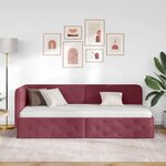 vidaXL Cadre de lit d'angle Bordeaux 80 x 200 cm tissu