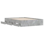 vidaXL Cadre de lit et tiroirs gris béton 120x200 cm bois d'ingénierie