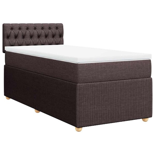 vidaXL Sommier à lattes de lit avec matelas Marron foncé 100x200 cm
