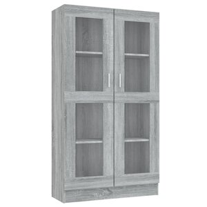 vidaXL Armoire à vitrine Sonoma gris 82 5x30 5x150cm Bois d'ingénierie