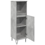 vidaXL Armoire de salle de bain gris béton 30x30x100 cm