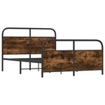 vidaXL Cadre de lit en métal sans matelas chêne fumé 140x190 cm