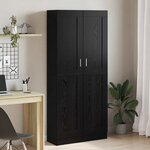 vidaXL Bibliothèque Chêne noir 82 5 x 30 5 x 185 cm Bois d'ingénierie