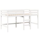 vidaXL Lit superposé et échelle et toit blanc 80x200cm bois pin massif
