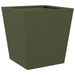 vidaXL Jardinière vert olive 40x40x40 cm acier
