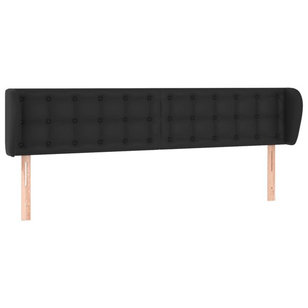 vidaXL Tête de lit avec oreilles Noir 203x23x78/88 cm Similicuir