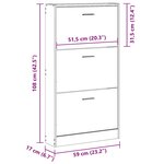 vidaXL Armoire à chaussures Sonoma gris 59x17x108 cm Bois d'ingénierie