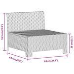 vidaXL Canapé central de jardin avec coussin Gris Résine tressée