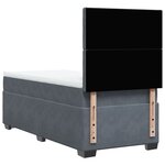 vidaXL Sommier à lattes de lit avec matelas Gris foncé 100x200 cm