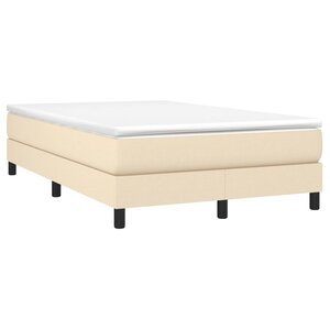 vidaXL Sommier à lattes de lit avec matelas crème 120x190 cm tissu