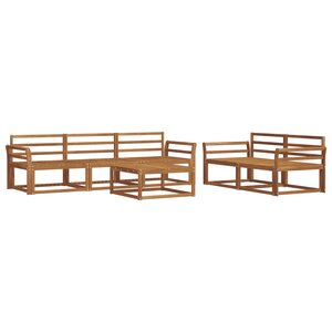 vidaXL Ensemble de canapés d'extérieur 6 Pièces Naturel