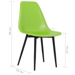 vidaXL Chaises à manger lot de 2 vert PP