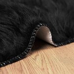 vidaXL Tapis en Peau de Mouton Synthétique Noir 200 x 280 cm Polyester