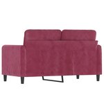 vidaXL Canapé à 2 places Rouge bordeaux 120 cm Velours