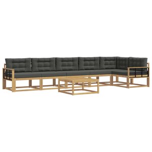 vidaXL Ensemble de canapés d'extérieur 7 pc Blanc et anthracite