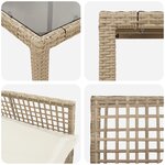 vidaXL Ensemble de salle à manger de jardin 5 pièces avec coussins beige en poly rotin