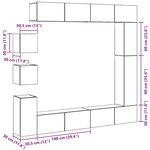 vidaXL Ensemble de meuble TV mural 9 Pièces vieux bois bois d'ingénierie