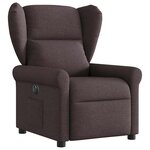 vidaXL Fauteuil inclinable électrique Marron foncé Tissu