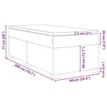 vidaXL Sommier à lattes de lit avec matelas Noir 90x200 cm Velours