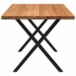 vidaXL Table à manger marron clair bois de chêne massif rectangulaire