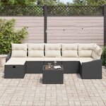 vidaXL Ensemble de canapé de jardin 8 Pièces Noir 55 x 62 x 69 cm