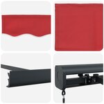 vidaXL Auvent Rétractable Rouge 350 x 250 cm Tissu et Métal