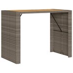vidaXL Ensemble de bar de jardin 7 Pièces avec coussins gris poly rotin