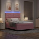 vidaXL Lit à ressorts avec matelas Rose 160 x 200 cm Velours