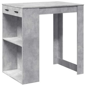 vidaXL Table de bar gris béton 102x70x103 5 cm bois d'ingénierie
