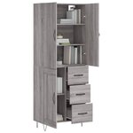 vidaXL Buffet haut Sonoma gris 69 5x34x180 cm Bois d'ingénierie