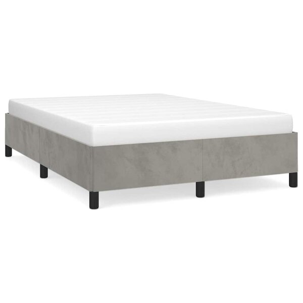 vidaXL Cadre de lit gris clair 137x190 cm velours